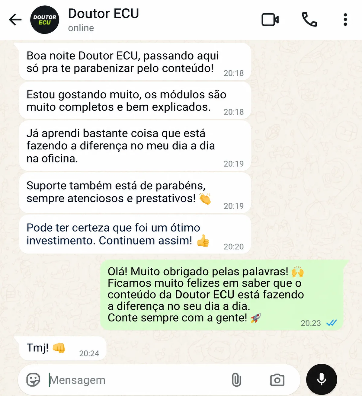 Conversa de WhatsApp com cliente 2