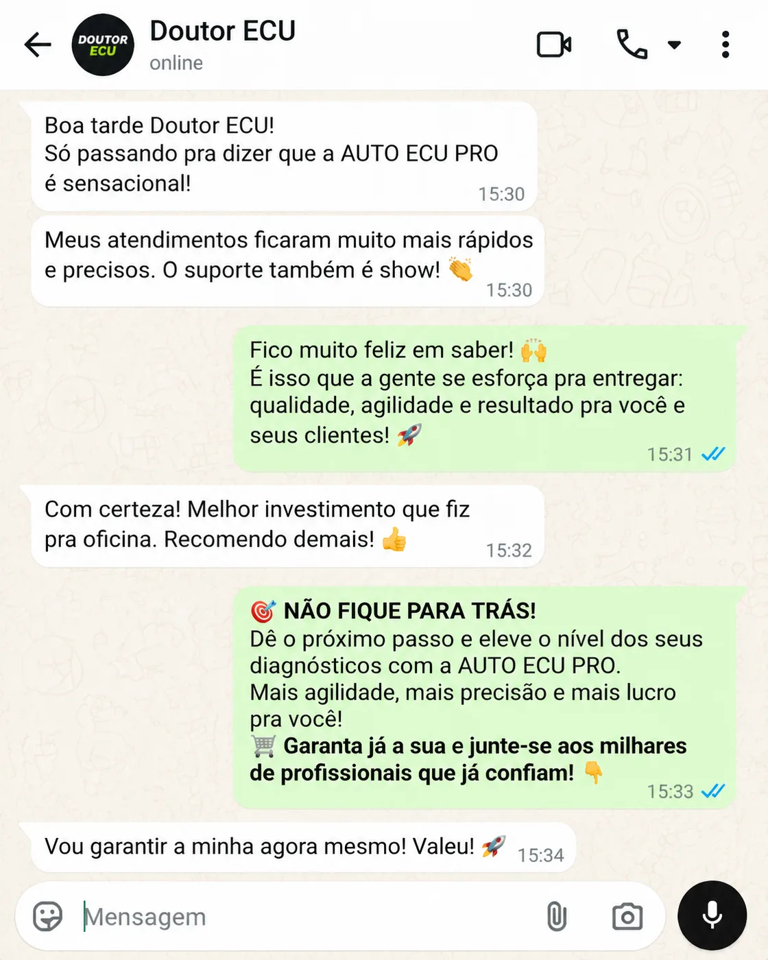 Conversa de WhatsApp com cliente 3