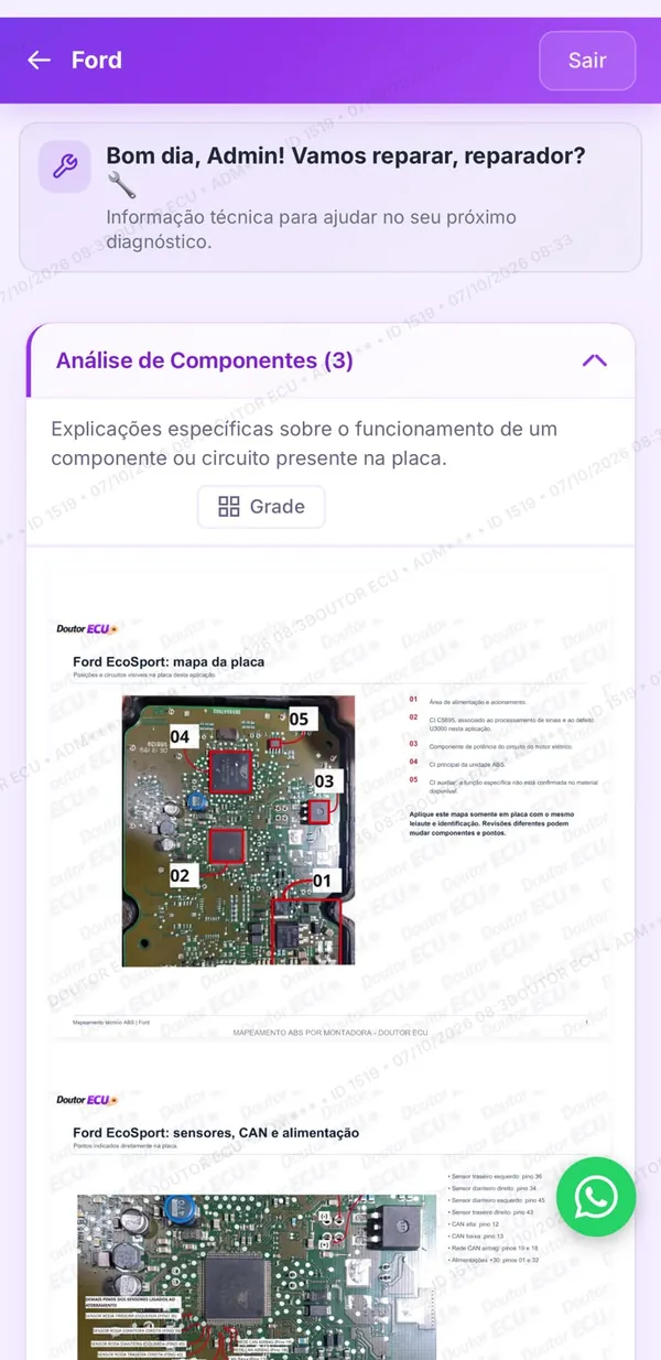 Ford EcoSport — mapa da placa